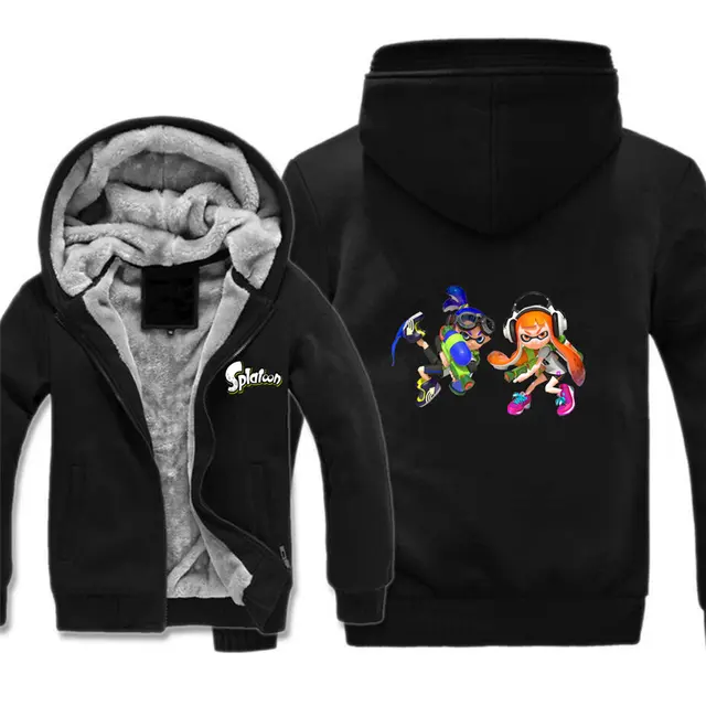 Game Splatoon 2 jacket Splatoon logo Hoodies Zip Hooded Super Warm