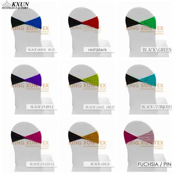 

Two Color Mix Stretch Lycra Band Spandex Chair Sash For Wedding Chair Cover Decoration
