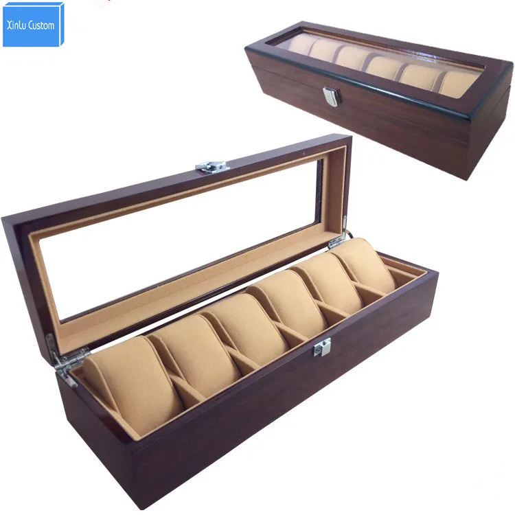 Special Wood Velvet Luxury Brand Watches Box Men&Women 6 Slots Design