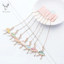 5 шт. танцующая девушка подвеска «Фламинго» Закладка кавайные канцелярские школьные офисные принадлежности нежные металлические закладки Escolar Papelaria