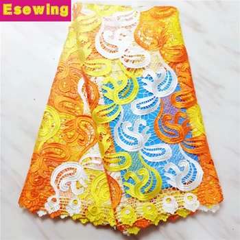 

African Lace fabric Hot Sell water soluble lace 2019 High Quality New Arrival Pure white african cord Lace/guipure lace Fabric
