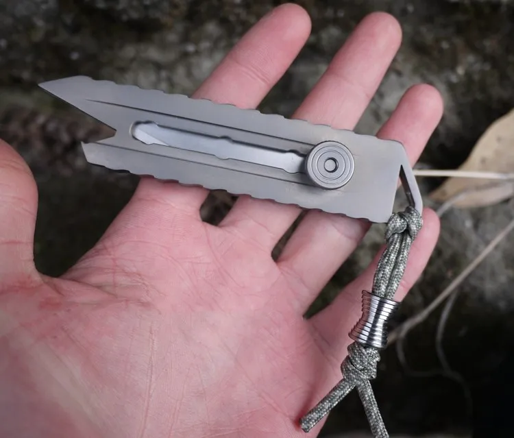 EDC Outdoor Heavy Blade Lightweight Titanium Alloy TC4 Cutting Knife Opener EDC Knife