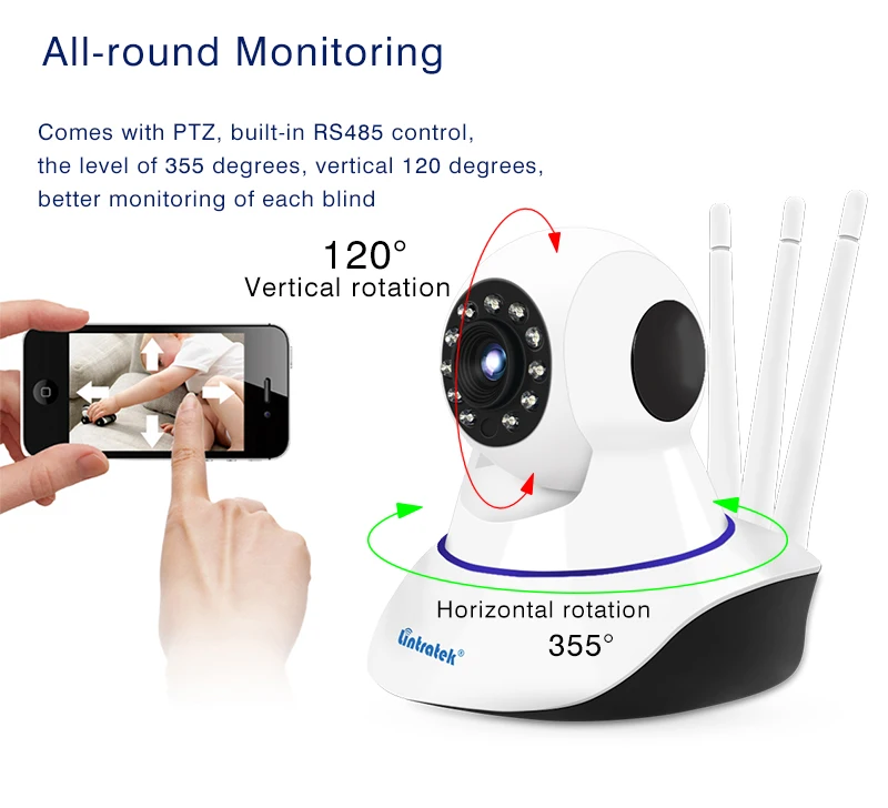 Lintratek Wireless Security 2MP Wifi Camera HD 1080P IP Camera with Two way Audio IR Night Vision Remote Control for Home Office