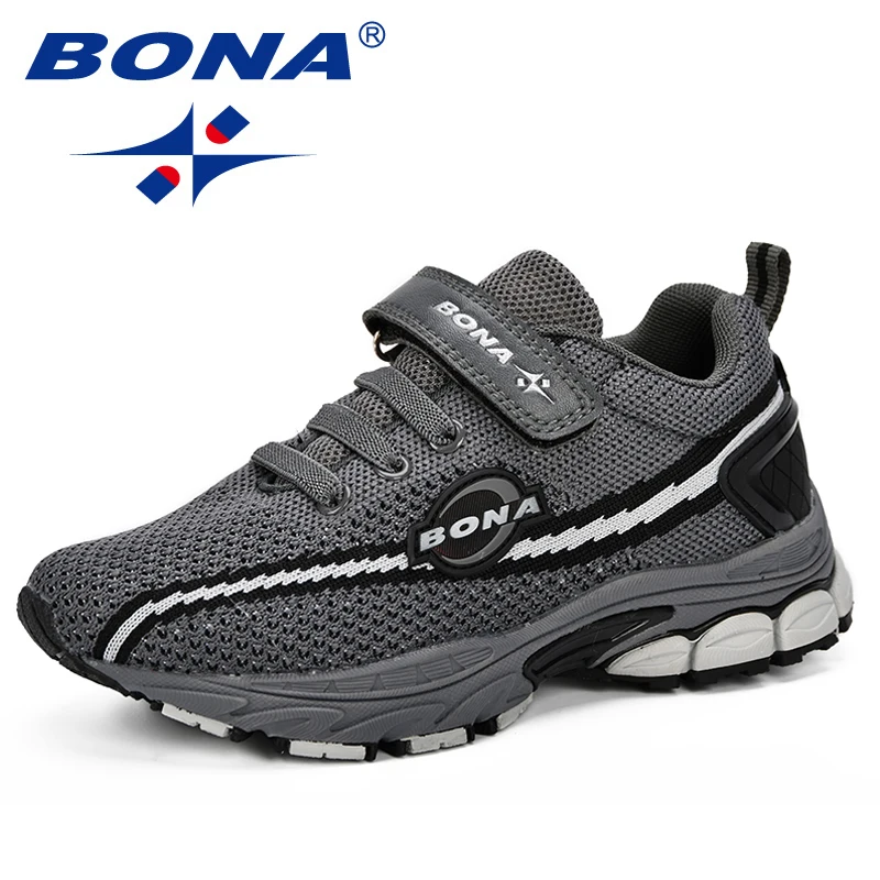 

BONA Summer Children Shoes Outdoor Running Sneakers Breathable Mesh Sport Shoes For Girls Boys Fly-Knitting School Shoes Trendy