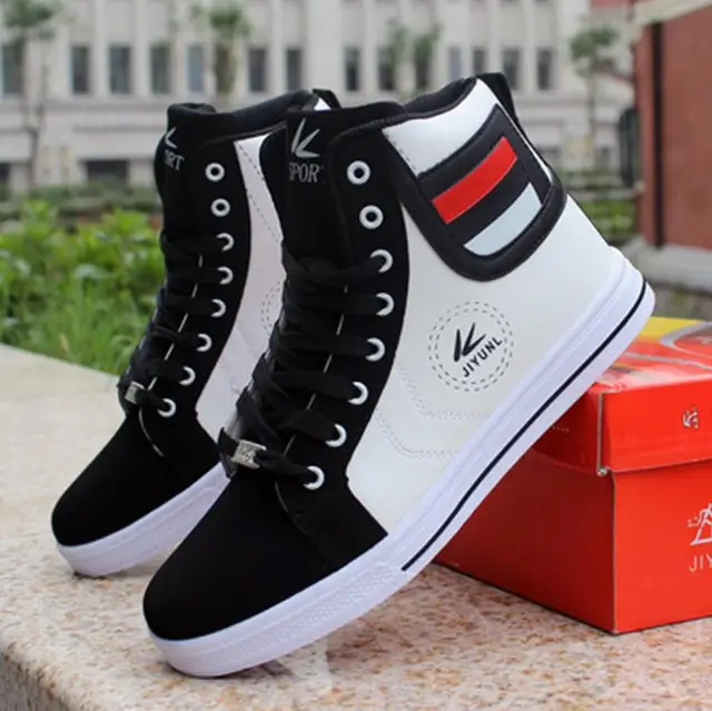 2019 high top board shoes for men fashion black sneakers European and ...