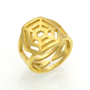 

2017 Fashion Gothic Spider Women Ring 316L Stainless Steel Ring Female Gold Colour Animal Jewelry Brand Girl US Size 6-9