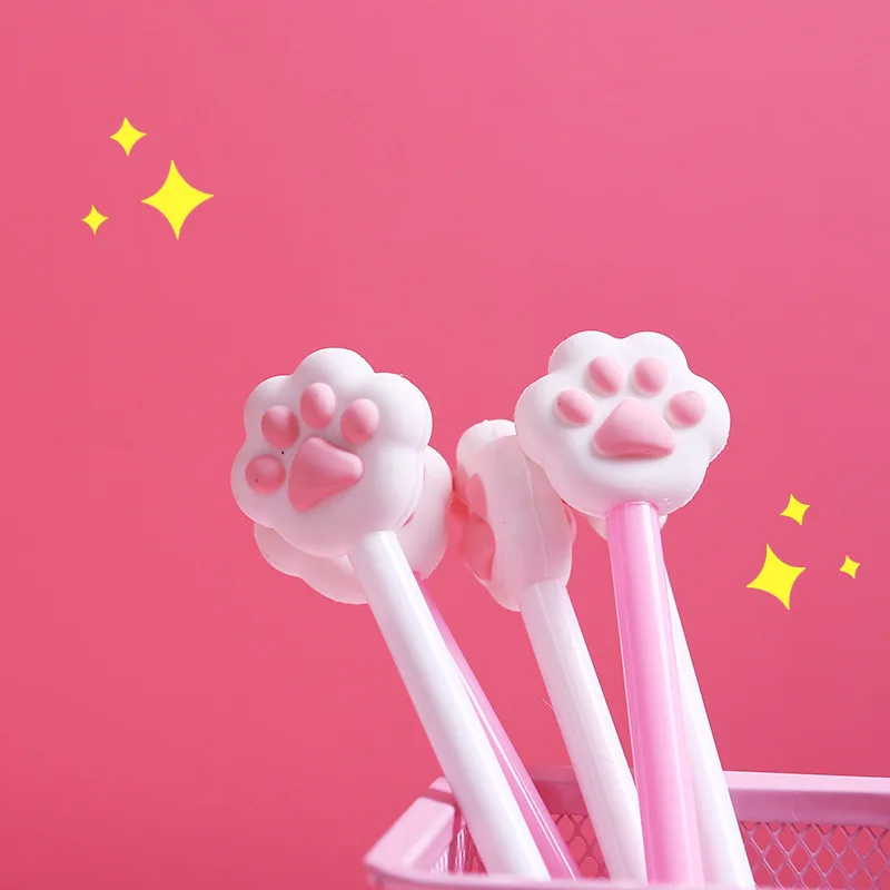 2 шт в Корейском стиле милые ручки Kawaii/мягкие кошачий коготь розовый гель студенческие ручки письменная работа в офисе ручка