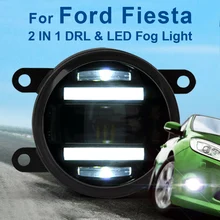 For Ford Fiesta New Led Fog Light with DRL Daytime Running Lights with Lens Fog Lamps Car Styling Led Refit Original Fog For Ford Fiesta New Led Fog Light with DRL Daytime Running Lights with Lens Fog Lamps Car Styling Led Refit Original Fog