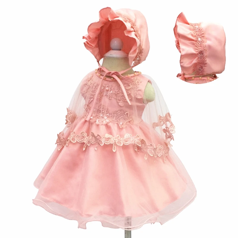

Free Shipping 3M-18M Cotton Lining Toddler Baptism Dresses 2017 New Arrival White Baby Dress Communion Infant Christening Gowns