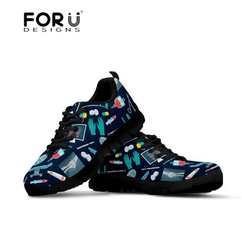 

doginthehole Surgeon Pattern Sneakers for Women Flats Running Shoes Breathable Outdoor Sport Shoes zapatillas deporte mujer 2018