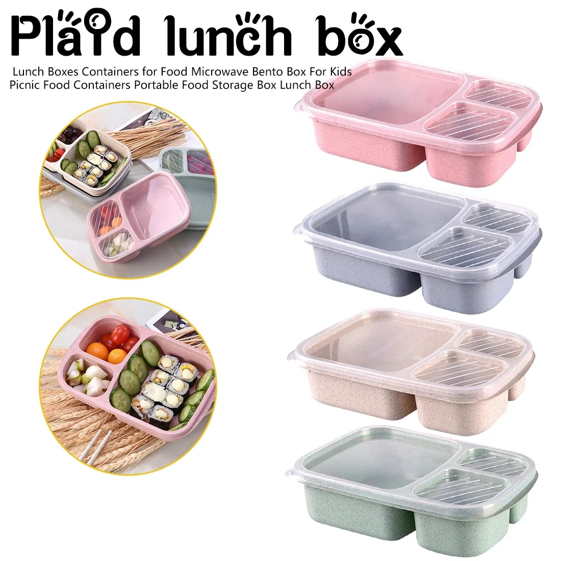 

Portable Food Storage Box Lunch Box Lunch Boxes Containers for Food Microwave Bento Box For Kids Picnic Food Containers