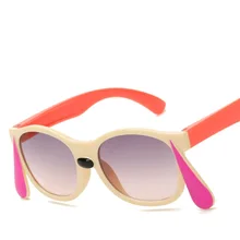 Hot Sale! 2017 New Fashion Cute Sunglasses for Girls Boys Children Kids Lovely Ear Shape Sun Glasses UV Protection Oculos