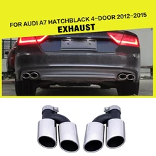 S7 Statinless Steel Auto Car Exhaust Tips Muffler Pipe for Audi A7 Hatchback 4-Door 2012-2015