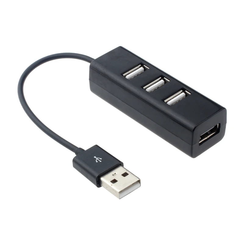 CARPRIE USB 2,0 Hub адаптер мини-usb 2,0 Hi-Скорость 4-Порты и разъёмы разветвитель адаптер для ПК компьютер - Цвет: Black