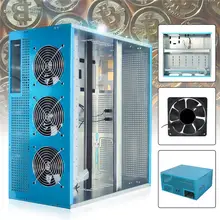 8GPU 6GPU Crypto Coin Open Air Mining Rig Frame Case /with 3 Fan 12038/25 Optional 12V 1.45A Computer Mining Case Server Chassis