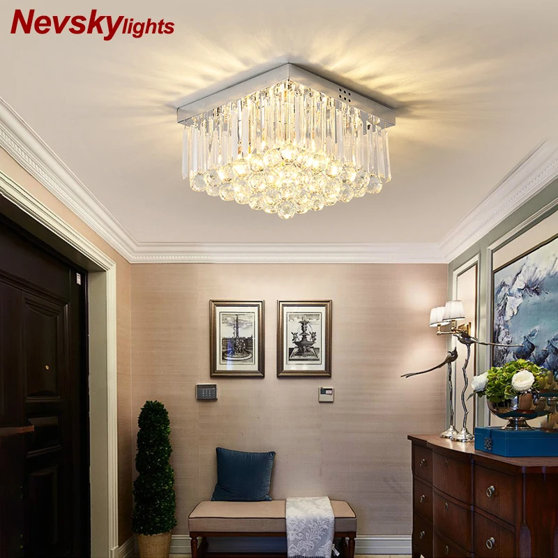 

Modern Crystal LED Ceiling light Fixture For Indoor Lamp lamparas de techo Surface Mounting Ceiling Lamp For Bedroom Dining Room
