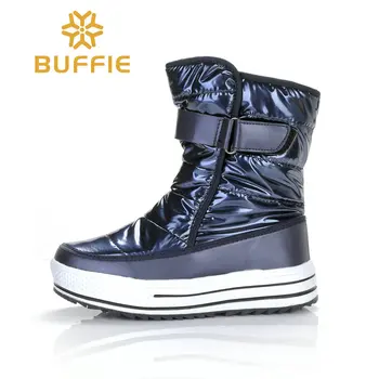 

Women boots new style 2019 fashion navy winter boots waterproof bright upper fur lining non-slip outsole Russia big size fast go