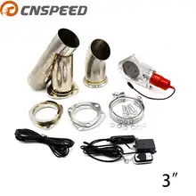 CNSPEED 3” inch Exhaust Control Valve With Remote Control Car Stainless Electric Exhaust Valve Cut outs Exhaust Cutout kit