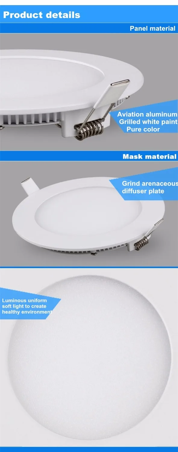 US $332.73 Free Shipping High Quality 12W Triac Dimmable LED Round panel Light AC85265V Superthin Design Warm Natural cold white
