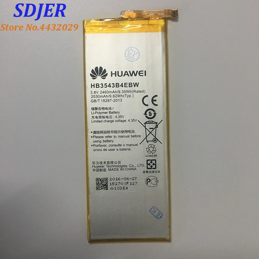 

For Huawei P7 battery HB3543B4EBW 2460Mah Battery replacement li-battery for Huawei Ascend P7 Android Smart Phone