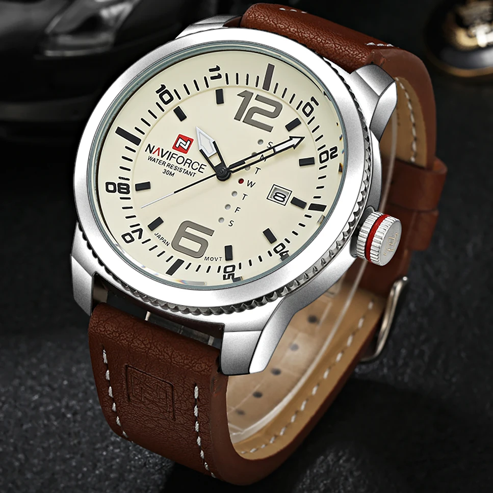 2019 Top Luxury Brand NAVIFORCE Men Military Sports Watches Men's Quartz Date Clock Man Leather Wri