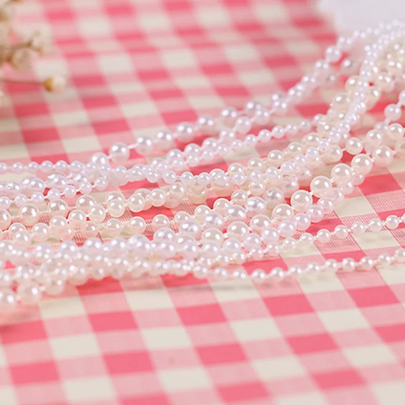 5m/lot imitace perla korále linky řetízek stříhat perly pro řemesel DIY svatební nevěsta kytice ozdoba šperků zjištění příslušenství