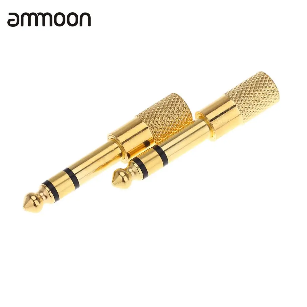 A Pair of Audio Jack Adapter Convertor Stereo Plug Socket for Electric Guitars Headphone 6.35mm
