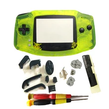 Прозрачный желтый цвет полный абсолютно чехол с мультяшным корпусом объектива экрана для GBANintendo GameboyAdvance черные кнопки