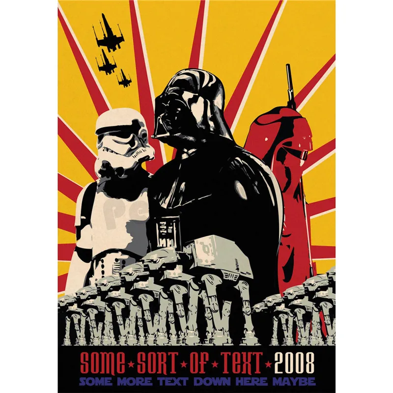 Серия «Звездные войны», домашний декор, крафт-бумага, постер из фильма, наклейки на стену - Цвет: Сливовый