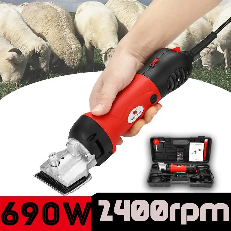 

690W 220V-240V Electric Sheep Shearing Clipper Scissors Shears Cutter Goat Horse Clipper Machine 13 teeth blade 6 Gears Speed