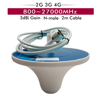 

800-2700 MHz 3dBi Gain Indoor Omni Ceiling Antenna with N-male Connector 2 Meter Cable for 2G/3G/ 4G Cell Phone Signal Repeater