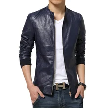 Новинка, мужская повседневная тонкая кожаная верхняя одежда, большие размеры, осенние мужские кожаные куртки