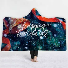 

Christmas Cartoon Animal 3D Digital Printing Hooded Blanket Magic Hat Cloak Throw Blanket Children Hooded Blanket Deken