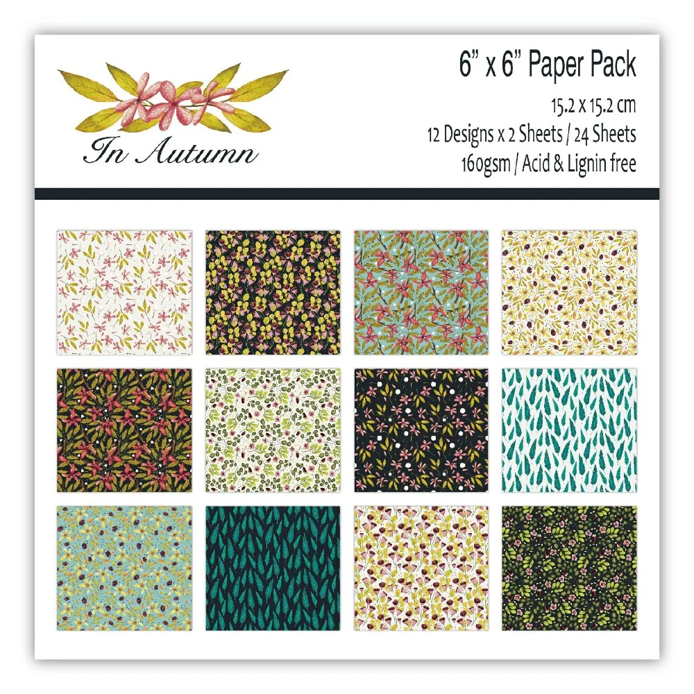 

DIY In Autumn style Scrapbooking paper pack of 24 sheets handmade craft paper craft Background pad 1421