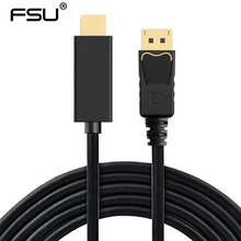 High Quality 6ft 1.8M display port Displayport Male DP to HDMI Male Cable Adapter Converter for PC Laptop HD Projector
