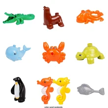 Classic Animal Ocean Zoo Big Building Blocks Child Kids Toys DIY Set Bricks toys for children Brinquedos Compatible with Duploe