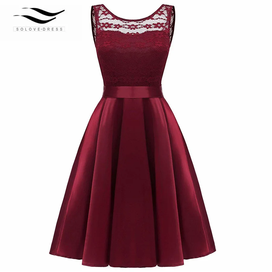 

Prom Dresses Short Plus Size Lace Dress Red Matron of Honor Robe Vestidos De Fiesta Elegante With Sashes Waist Party Gown