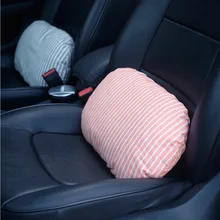 Полосатое Волокно Льняное автомобильное сиденье поясничная поддержка спины офисное кресло поясная подушка овальная Милая подушка для женщин и девочек автомобильные аксессуары
