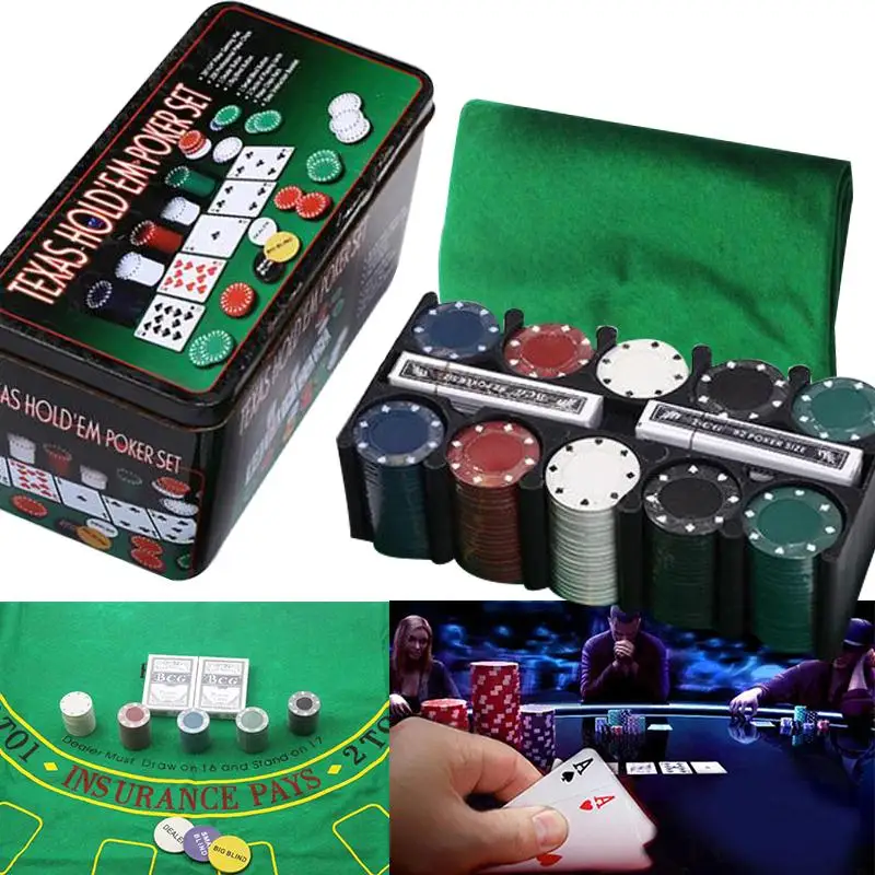 

4G Poker Chips Set Dealer Playing Cards 200pcs/Box Iron Box Colorful Fun Adults