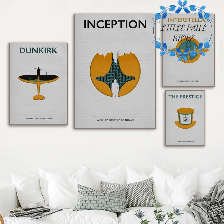 

Dunkirk Inception Interstellar The Prestige Memento Movie Art Canvas Poster Wall Picture for Room No Frame