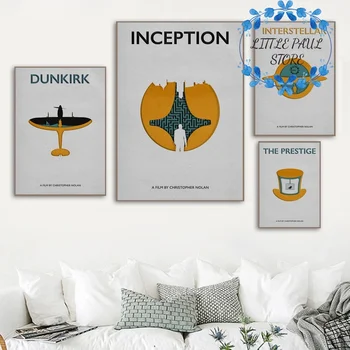 

Dunkirk Inception Interstellar The Prestige Memento Movie Art Canvas Poster Wall Picture for Room No Frame