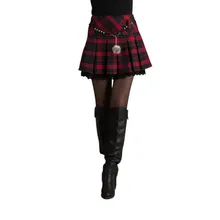 Новинка года; модная плиссированная школьная мини-юбка с высокой талией для девочек; цвет красный, черный; Falda