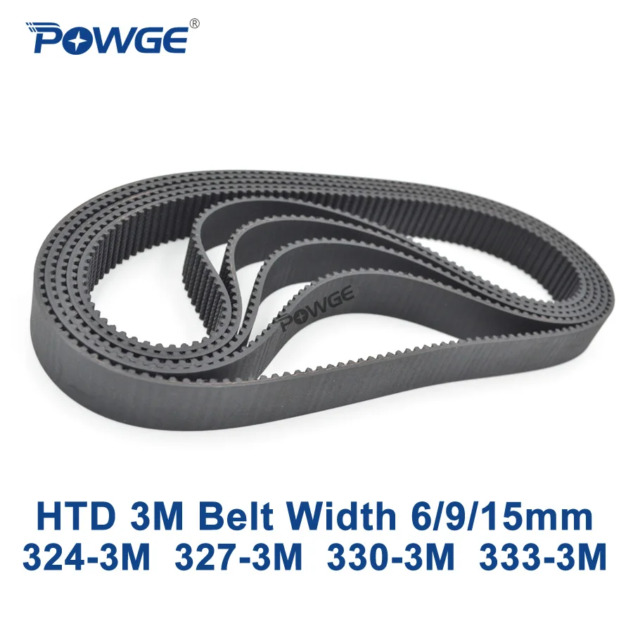 Зубчатый ремень POWGE HTD 3M C = 324 327 330 333 ширина 6/9/15 мм зубья 108 110 111 HTD3M синхронный 3 м|3m