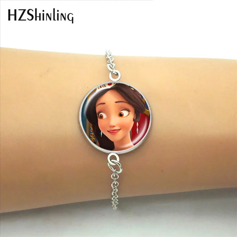 HZShinling Elena of Avalor, стеклянные круглые браслеты для женщин, девушек, искусство, латам, принцесса, Елена, шарм, звено, цепочка, браслет, мини-001