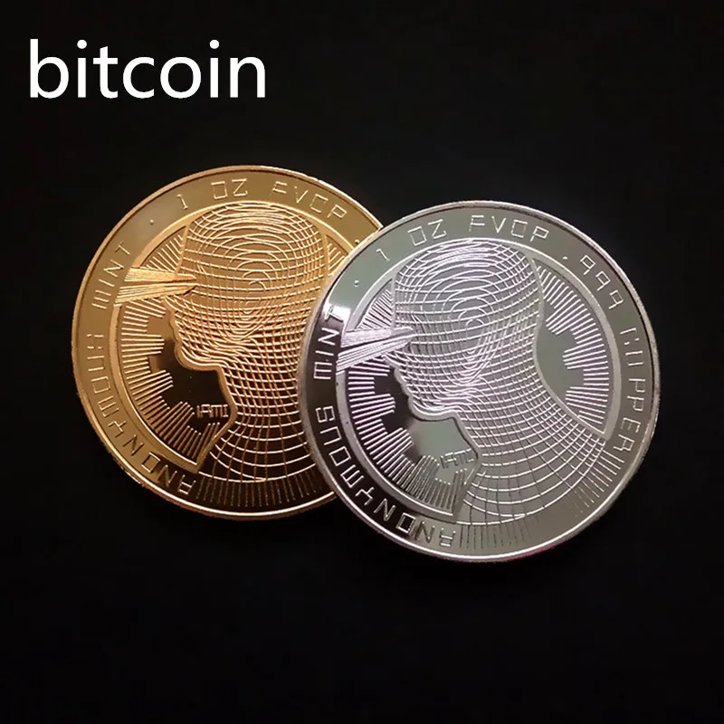 Gold Plated Virtual metal commemorative coin Bitcoins Souvenir art collectible business gift holiday decoration gift Antique Im