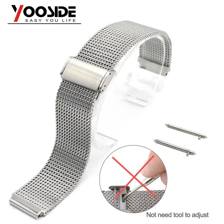 

Mesh Stainless Steel Quick Release Watch Strap Band Bracelet with Buckle for Samsung Gear S3 Frontier/S3 Classic