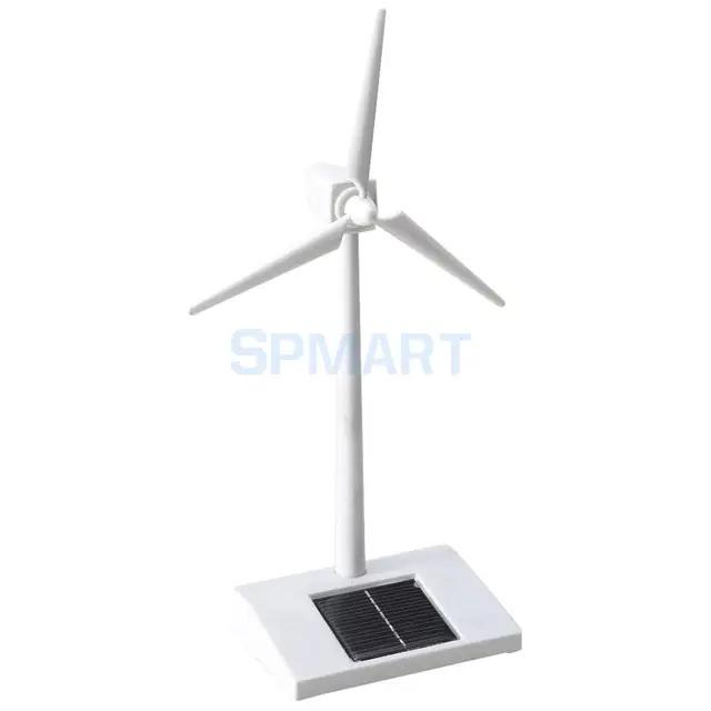 Desktop Model Solar Powered Windmill Rotating Wind Turbine Model Toy