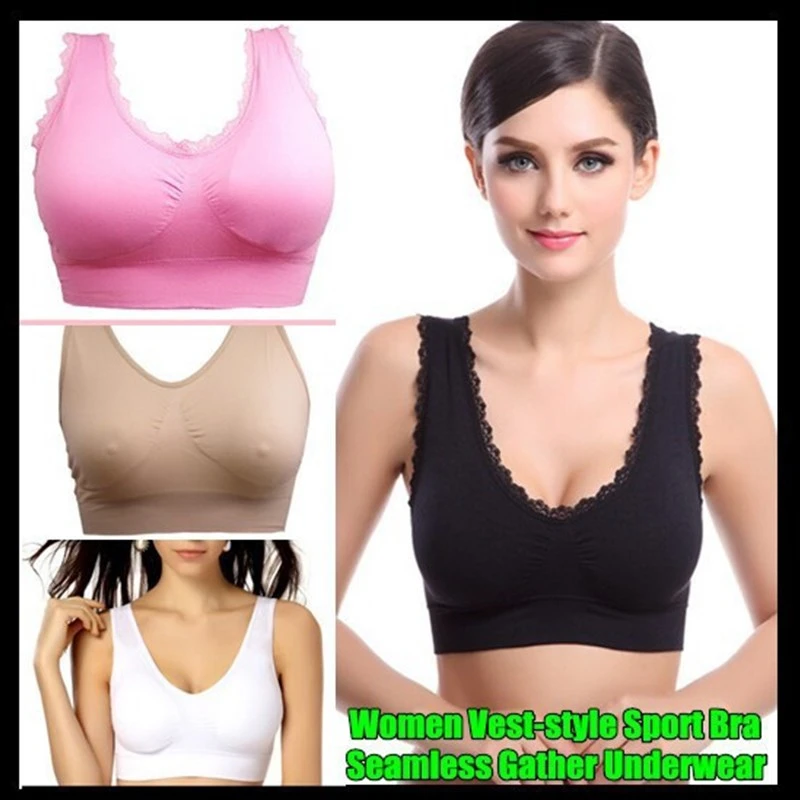 Women Vest style Bra,Girl Full Cup Fitness Seamless Gather Tank Tops,Large Size, Wire Fee Zero