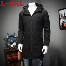 Размера плюс 8XL в Длинная зимняя куртка с подкладкой из хлопка одежда в стиле милитари для мужчин XL теплая куртка толстый утепленная куртка с подкладкой из хлопка, с капюшоном