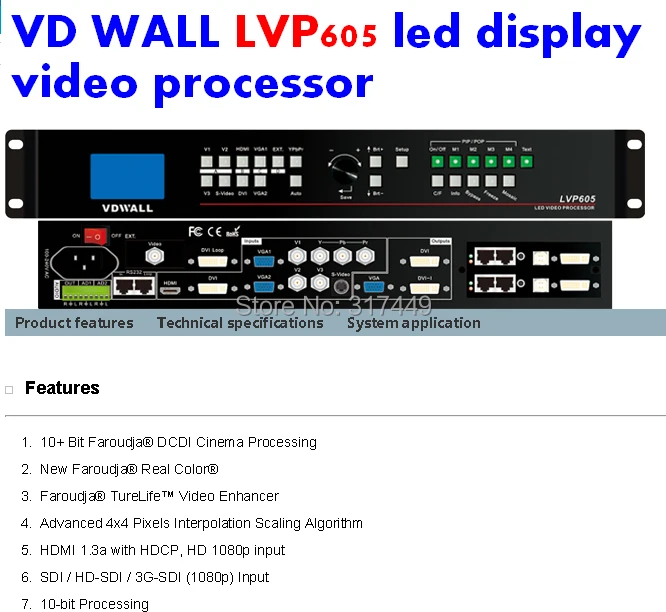 LVP605 VD настенный Hdmi/композитный/Usb/DVI/vga вход Dvi/Vga/выход lvp605 серия светодиодный